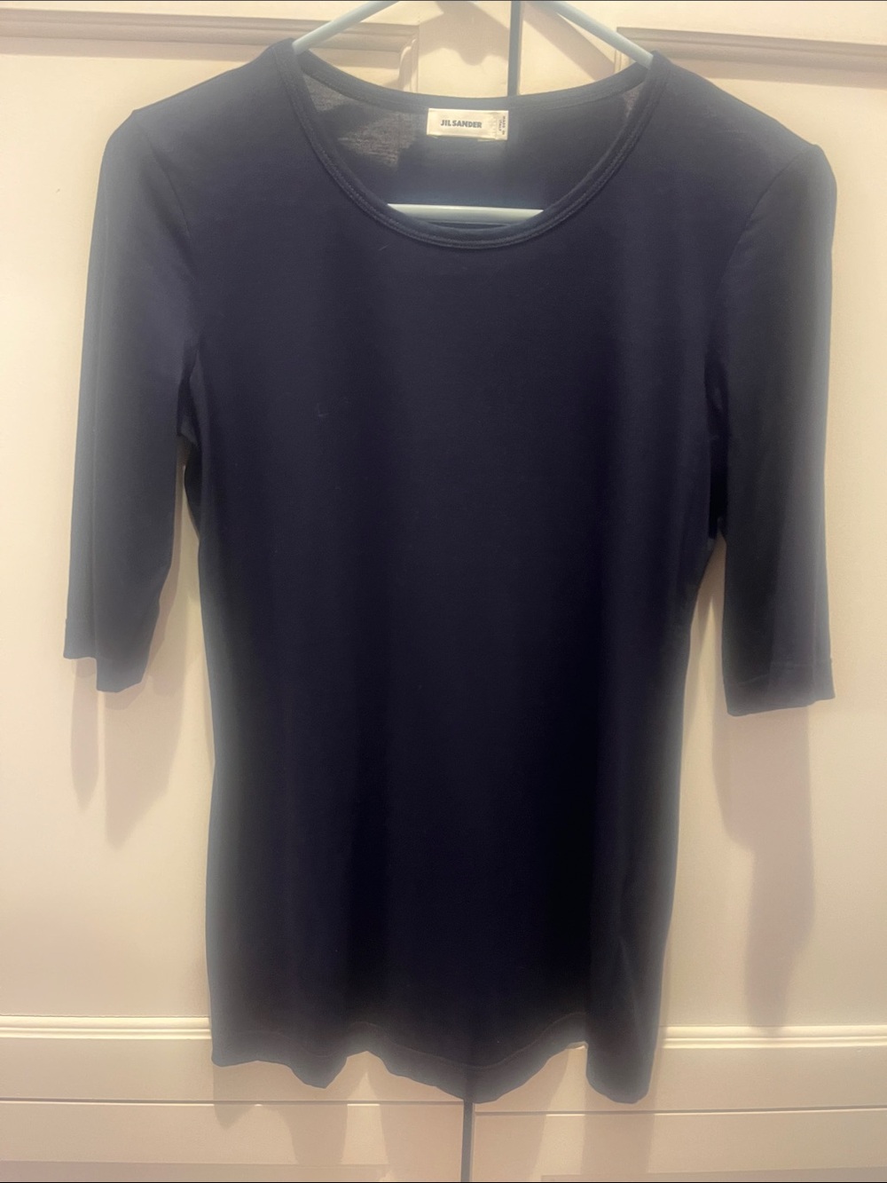 Jil Sander dark blue  Crewneck elbow length Short-Sleeve Tee